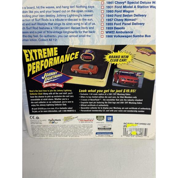 Johnny Lightning Surf Rods Scale Model Surfboard Toy Car 1948 Ford Woody Wagon - Picture 4 of 5